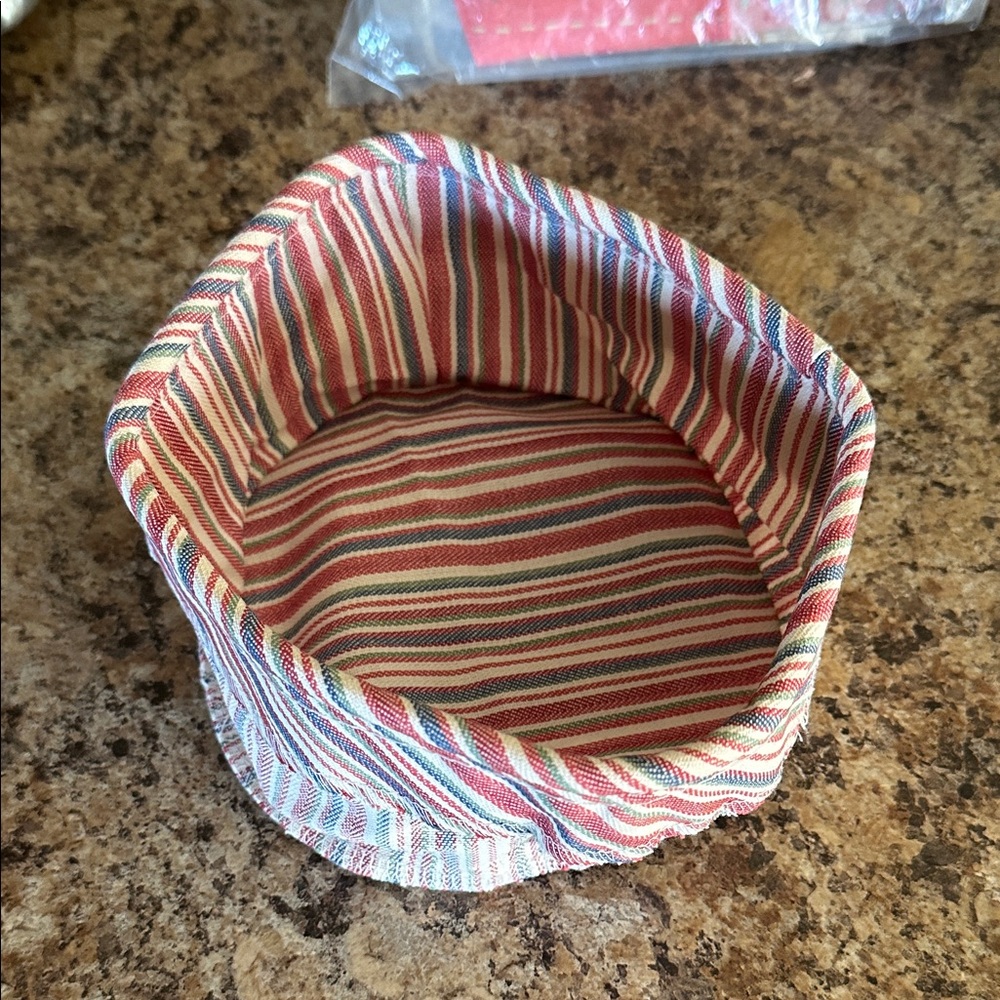 LONGABERGER BUTTON BASKET LINER STRIPED